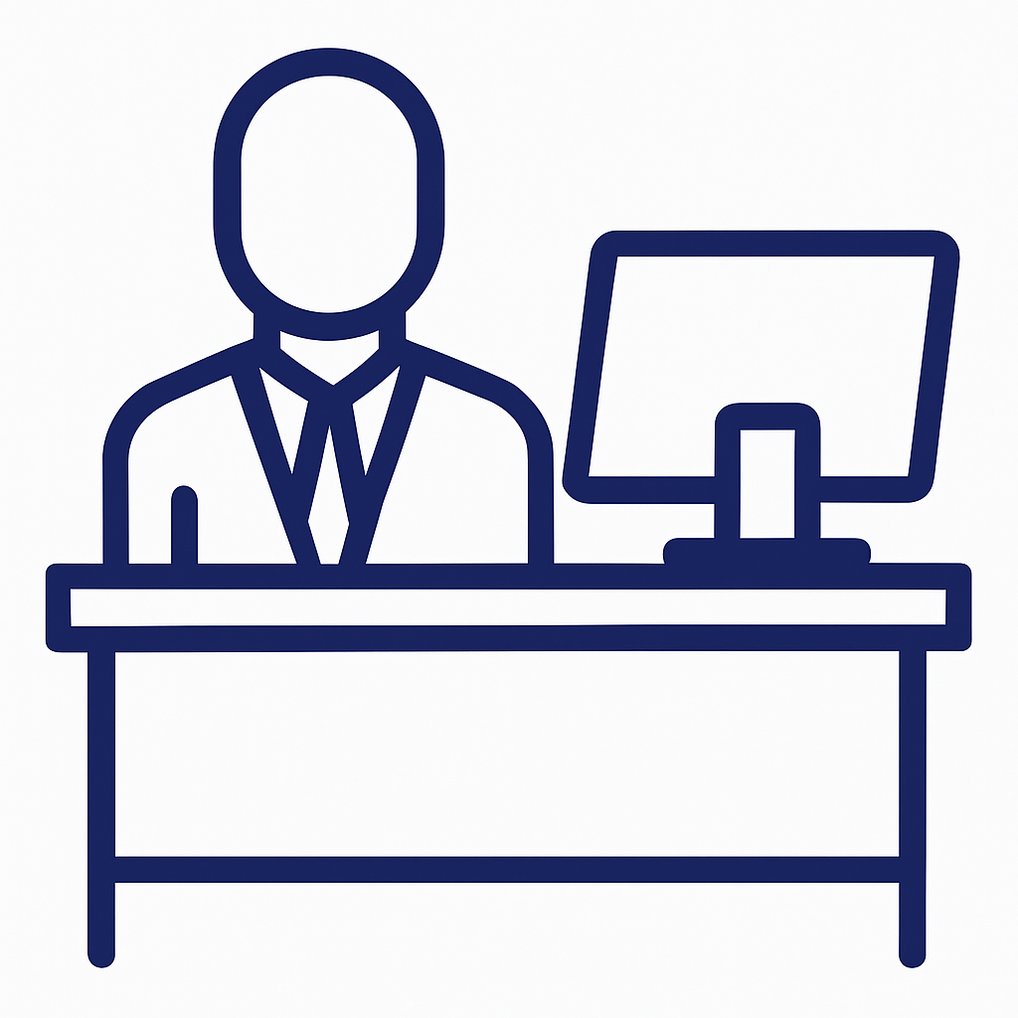 Business Professional at Desk Icon