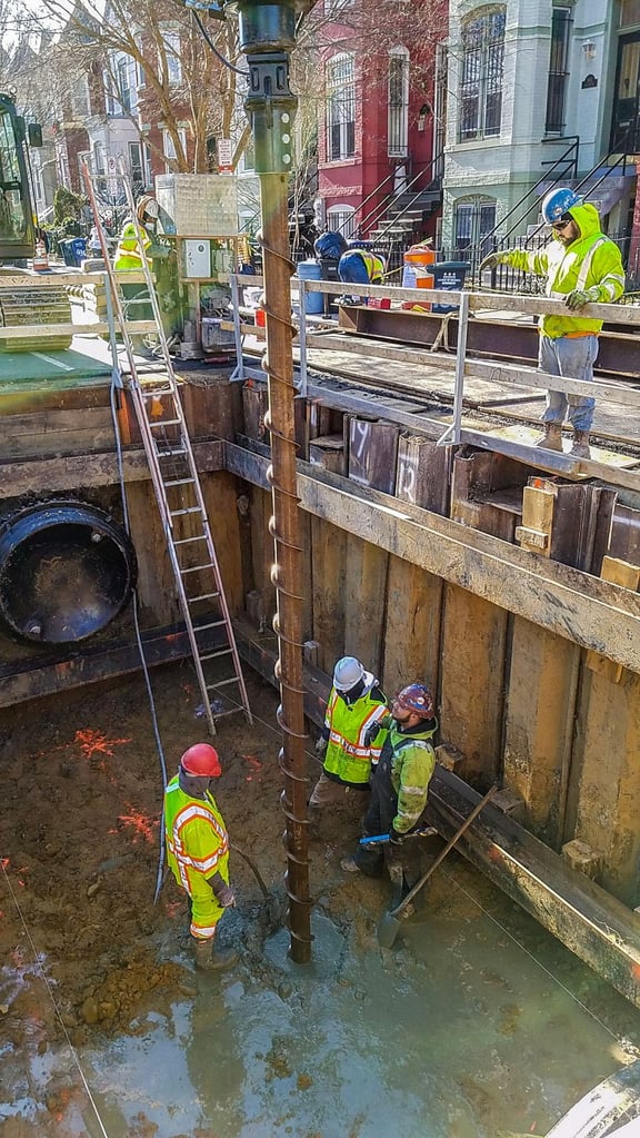 DC Water and Sewer Dept Stelcor Drilled-In Displacement Micropiles 