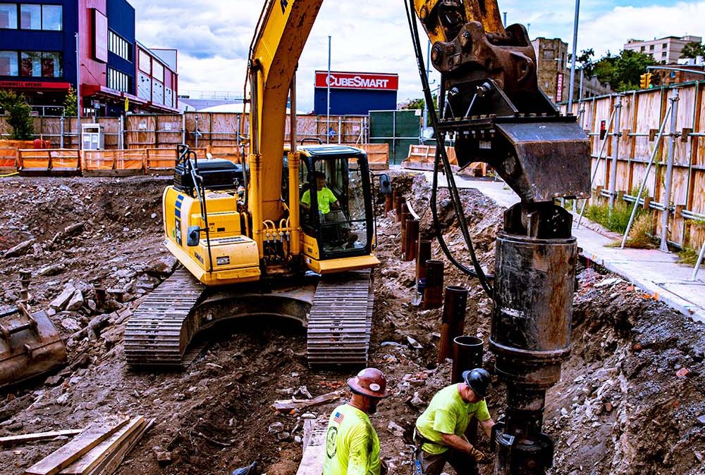 NYC – 12.75″ helical pipe piles for soe in the Bronx